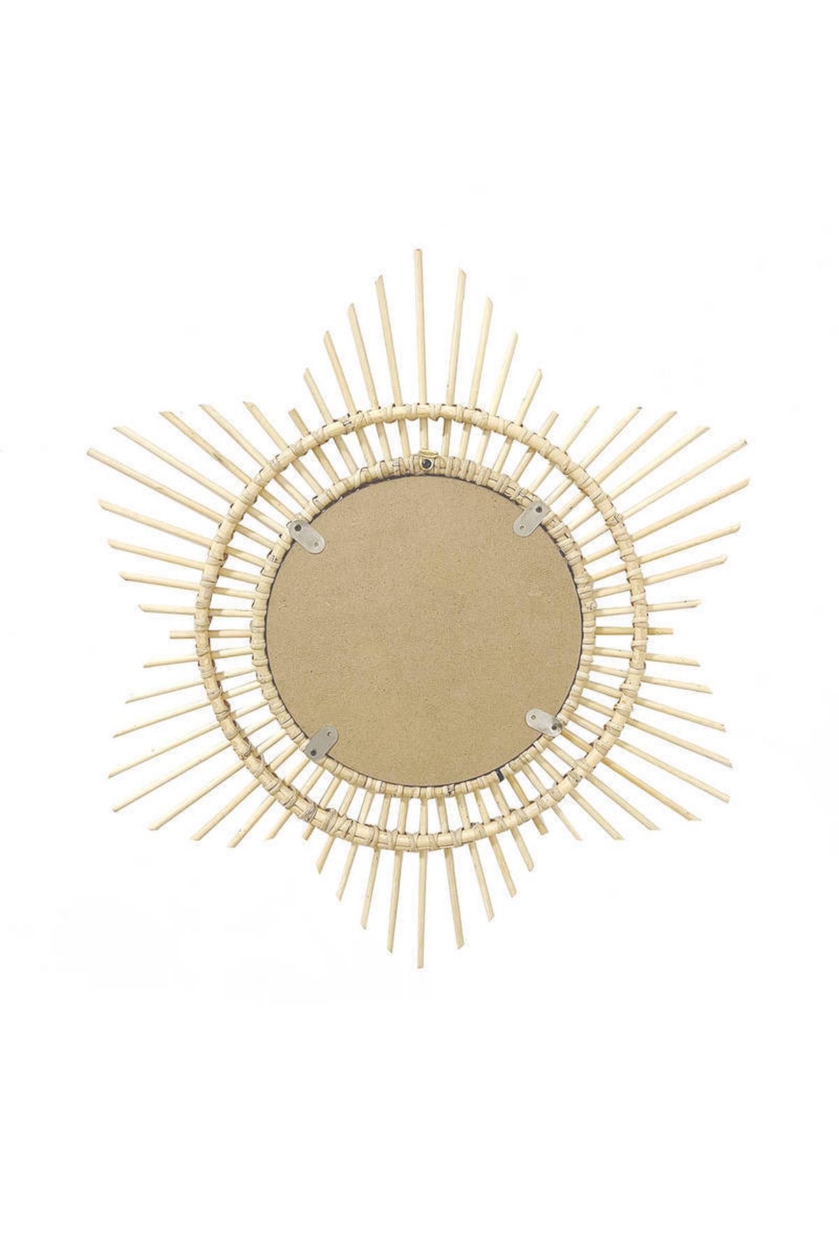 Wandspiegel Aina 70x70 Cm Mit Rattan Rahmen - Naturfarben, Trend, Glas/Holz (70/70/2cm) - Kayoom