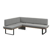 Eckbank Tristan Webstoff grau, S:175x225cm - Schwarz/Grau, MODERN, Holz/Textil (175/225cm) - James Wood