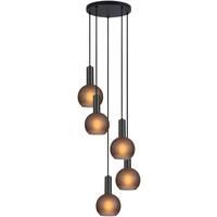 Függőlámpa Karla - fekete/szürke, Konventionell, Üveg/fém (42/120cm) - James Wood