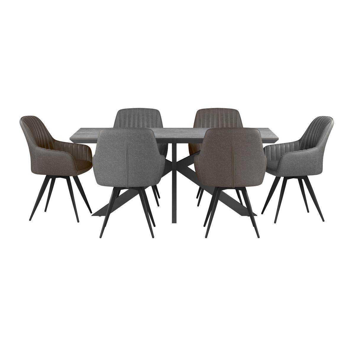 Étkezőasztal Steve 1 180 - fekete, Modern, faalapú anyag/fém (180/76/90cm)