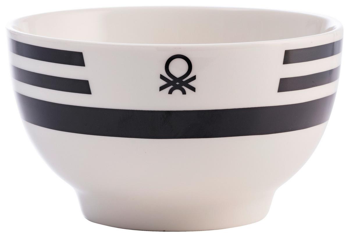 Müslischalen-Set Black & White 4-teilig - Schwarz/Weiß, Basics, Keramik (15/14,7/19,2cm) - Benetton