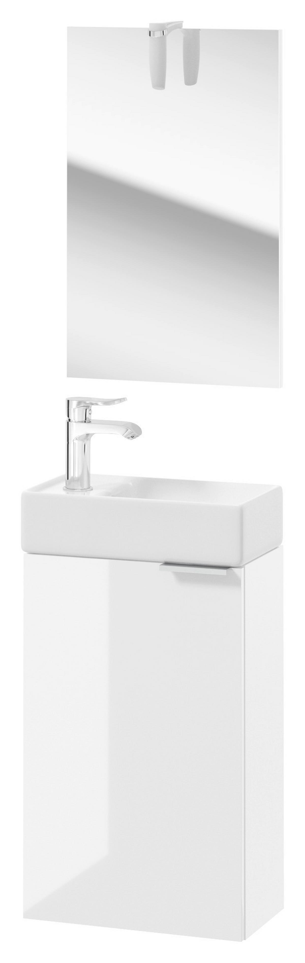 Gästebad Möbel-Set 3-Tlg. Grin B: 40 cm Weiß - Weiß, Basics, Keramik/Holzwerkstoff (41/60/20cm) - MID.YOU