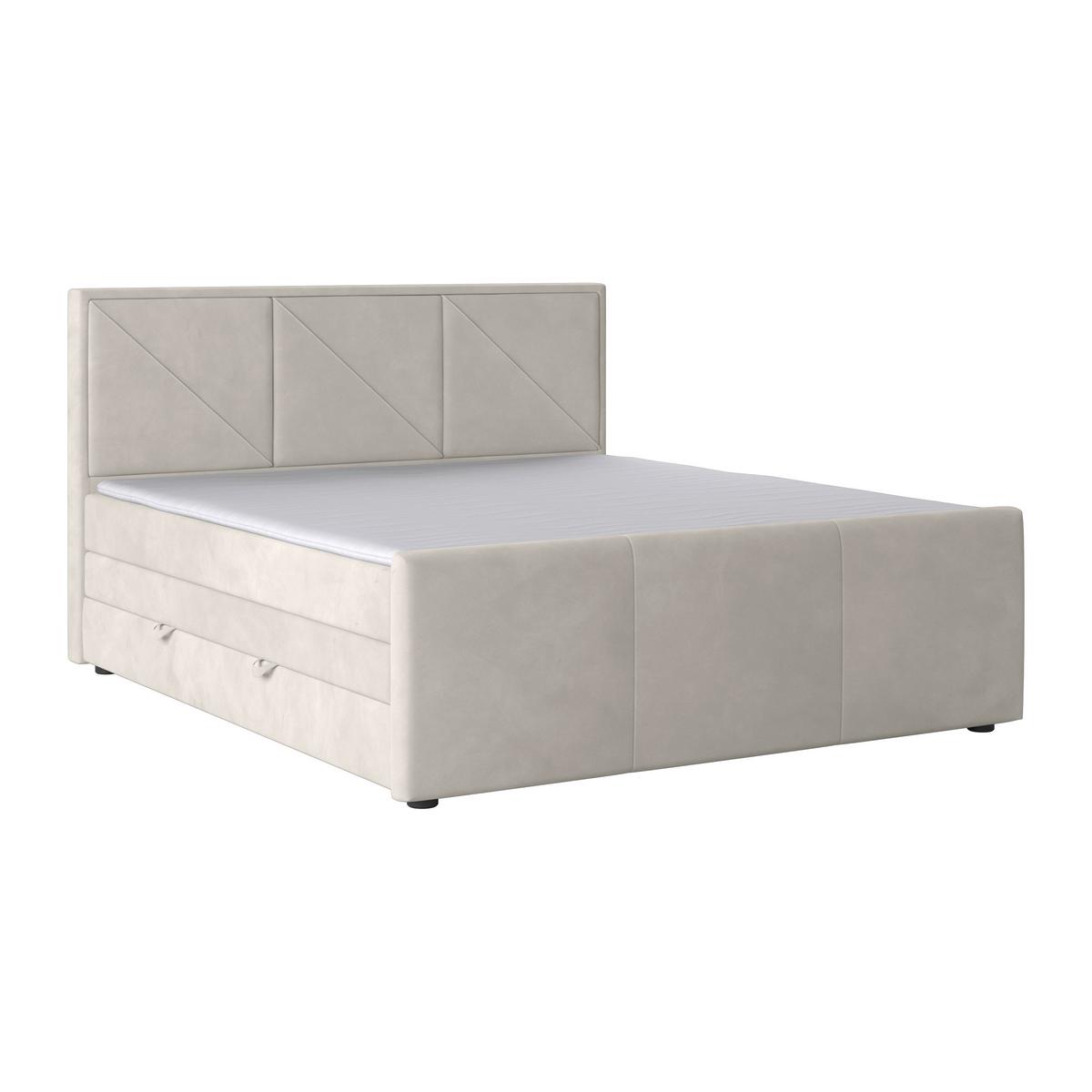 Boxspringbett mit Bettkasten Bologna 180x200 cm Creme - Hellgrau/Creme, MODERN, Holzwerkstoff/Kunststoff (180/200cm) - MID.YOU