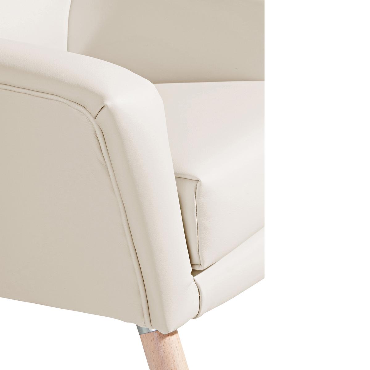 Polstersessel Mit Armlehnen Alegro Lederlook Beige - Beige/Buchefarben, Design, Textil (67/81/71cm) - Max Winzer
