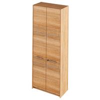 Skriňa do kancelárie AUREL - farba duba/hliníková, Modern, kompozitné drevo/plast (70/182,6/35cm)