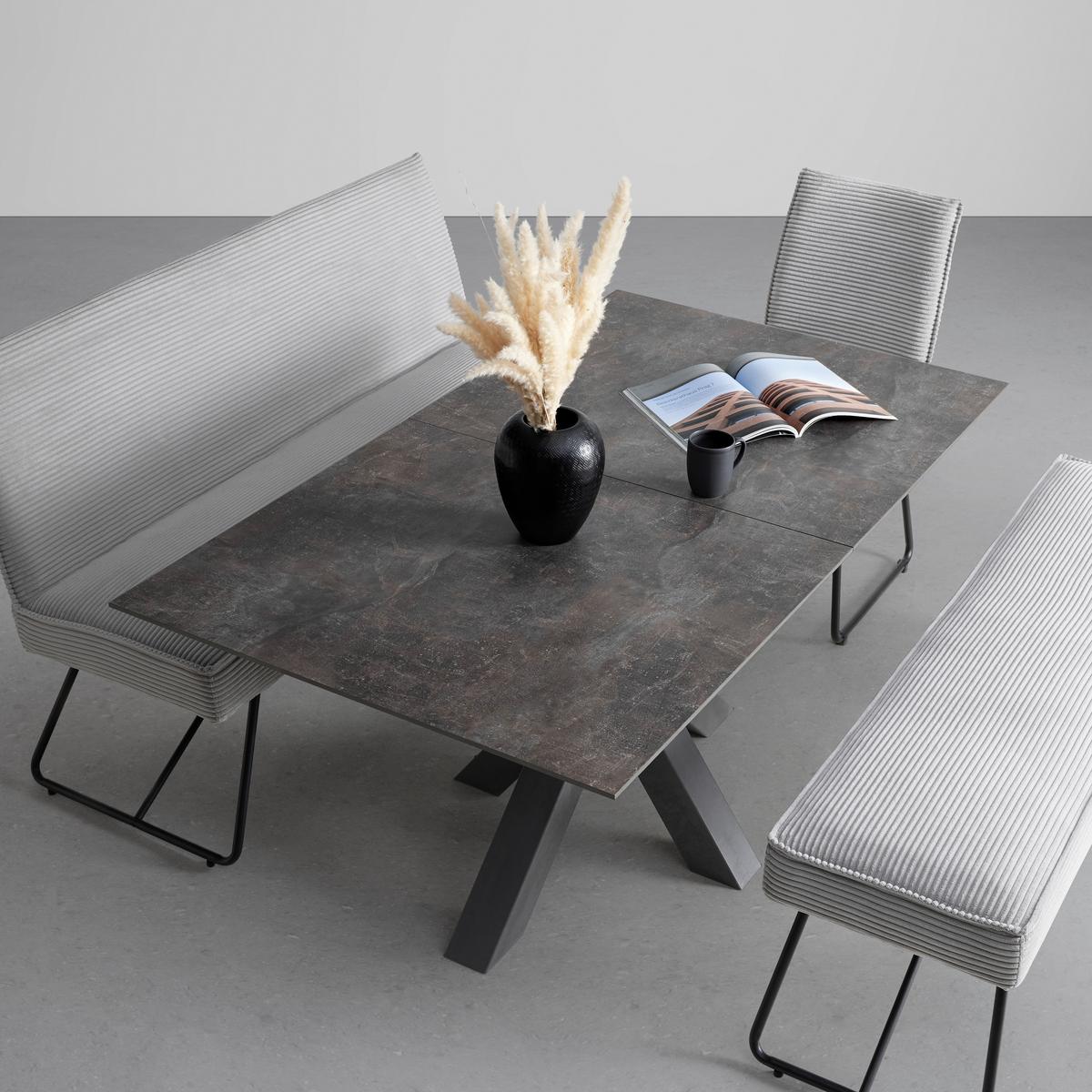 Roztahovací stůl LUZERN 160-210x90 - barvy grafitu, Moderní, kompozitní dřevo (160-210/90/75cm) - Mömax
