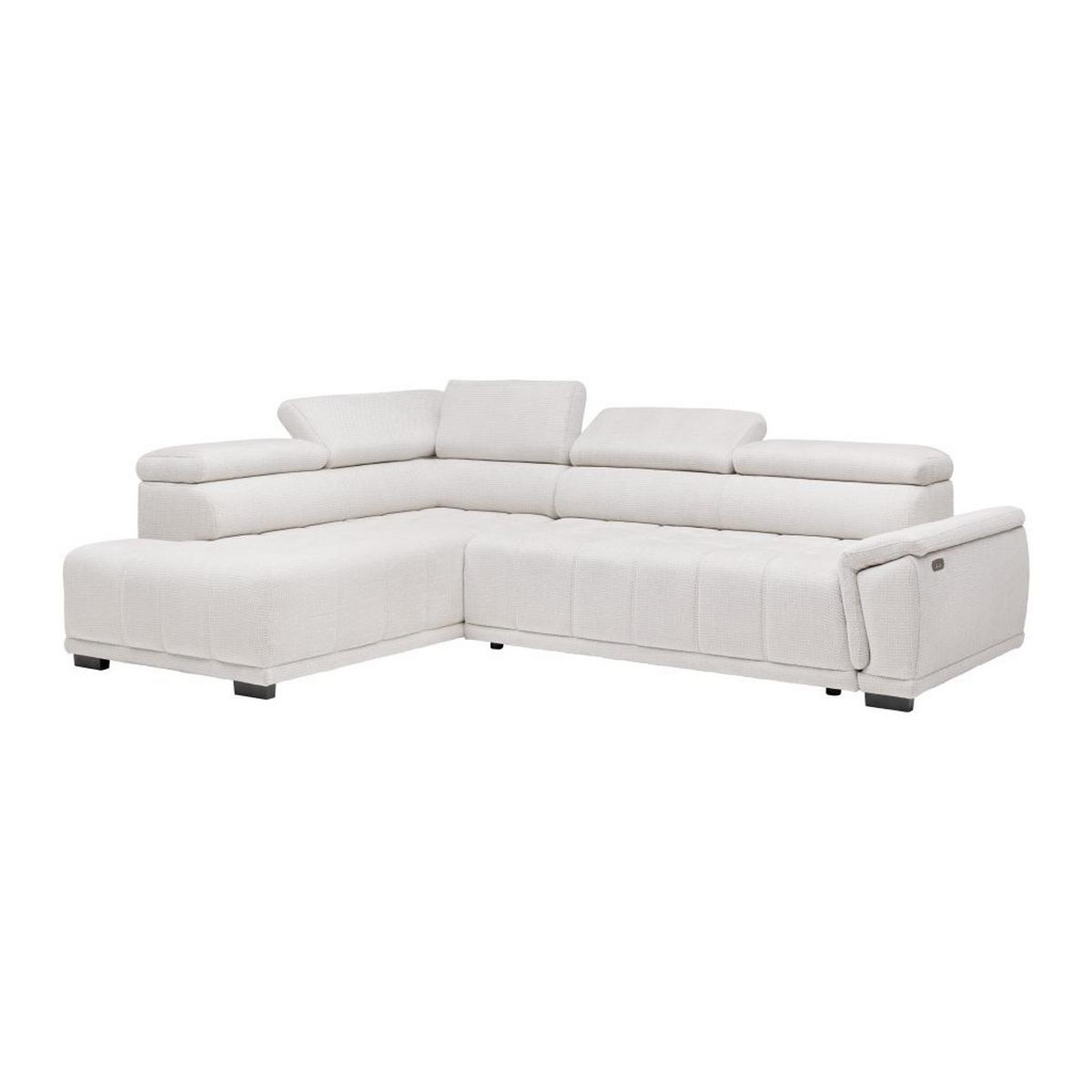 Rohová sedačka GRINALDI, ľavá, šedobílá - černá/šedobílá, Moderní, textil/plast (206/283cm) - Premium Living
