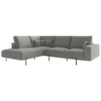 Ecksofa Celaya Hellbraun S: 223x280 cm - Hellbraun/Schwarz, Design, Textil (223/280/223cm) - Livetastic