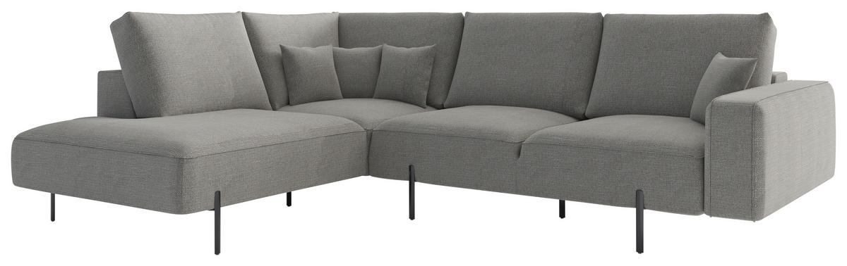 Ecksofa Celaya Hellbraun S: 223x280 cm - Hellbraun/Schwarz, Design, Textil (223/280/223cm) - Livetastic