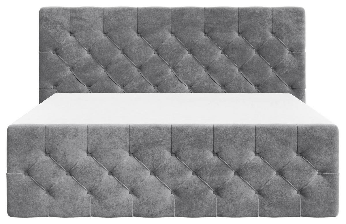BOXBETT Karo Anthrazit 140x200cm - Anthrazit/Schwarz, MODERN, Holz/Kunststoff (140/200cm) - MID.YOU