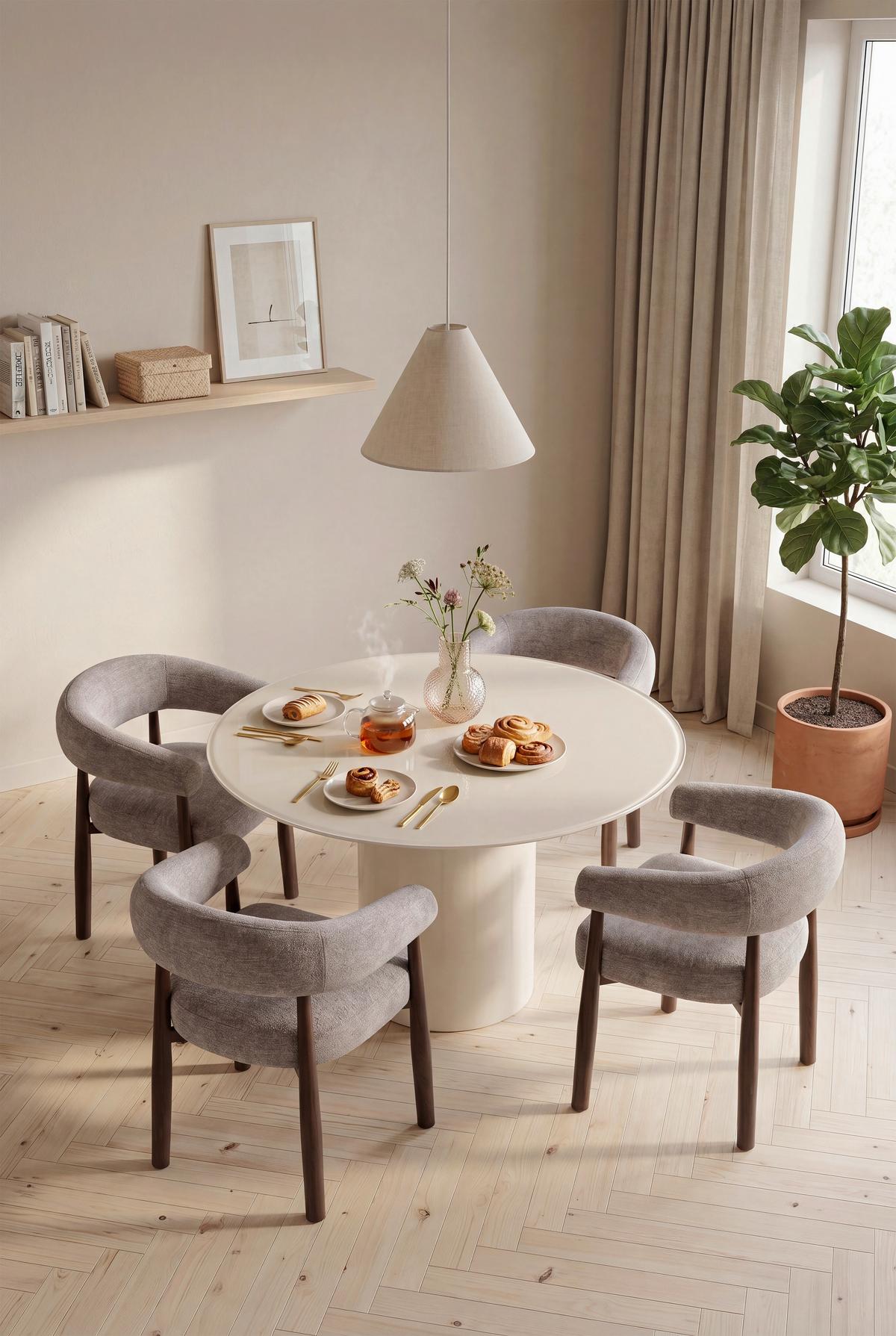 Esstisch Tivoli Beige L: 120 cm - Beige, MODERN, Glas/Holzwerkstoff (120/75cm) - MID.YOU