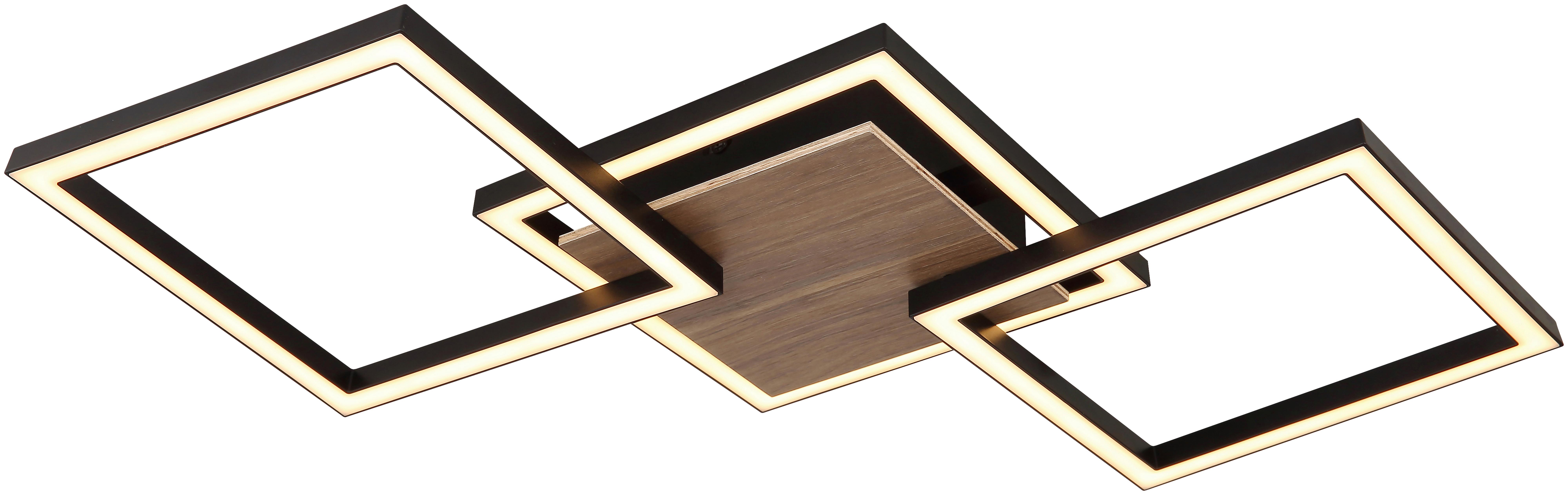 LED-Deckenleuchte Michael - Opal/Schwarz, MODERN, Holzwerkstoff/Kunststoff (63/27,5/5,7cm) - Luca Bessoni