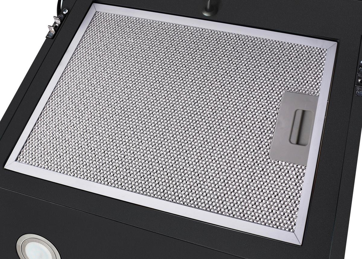 Dunstabzugshaube Respekta BxH: 89,5x74,5 cm - Schwarz, Trend, Glas/Metall (89,5/74,2-109,2/38,5cm) - Respekta