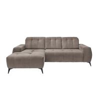 Ecksofa Mit Usb Anschluss Sano, Graubraun, S: 180x258 Cm - Graubraun/Schwarz, MODERN, Textil (180/258cm) - Livetastic