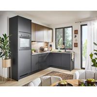 Eckküche Pn210/205 - Taupe/Schwarz, Basics, Holzwerkstoff (264/178cm) - Pino