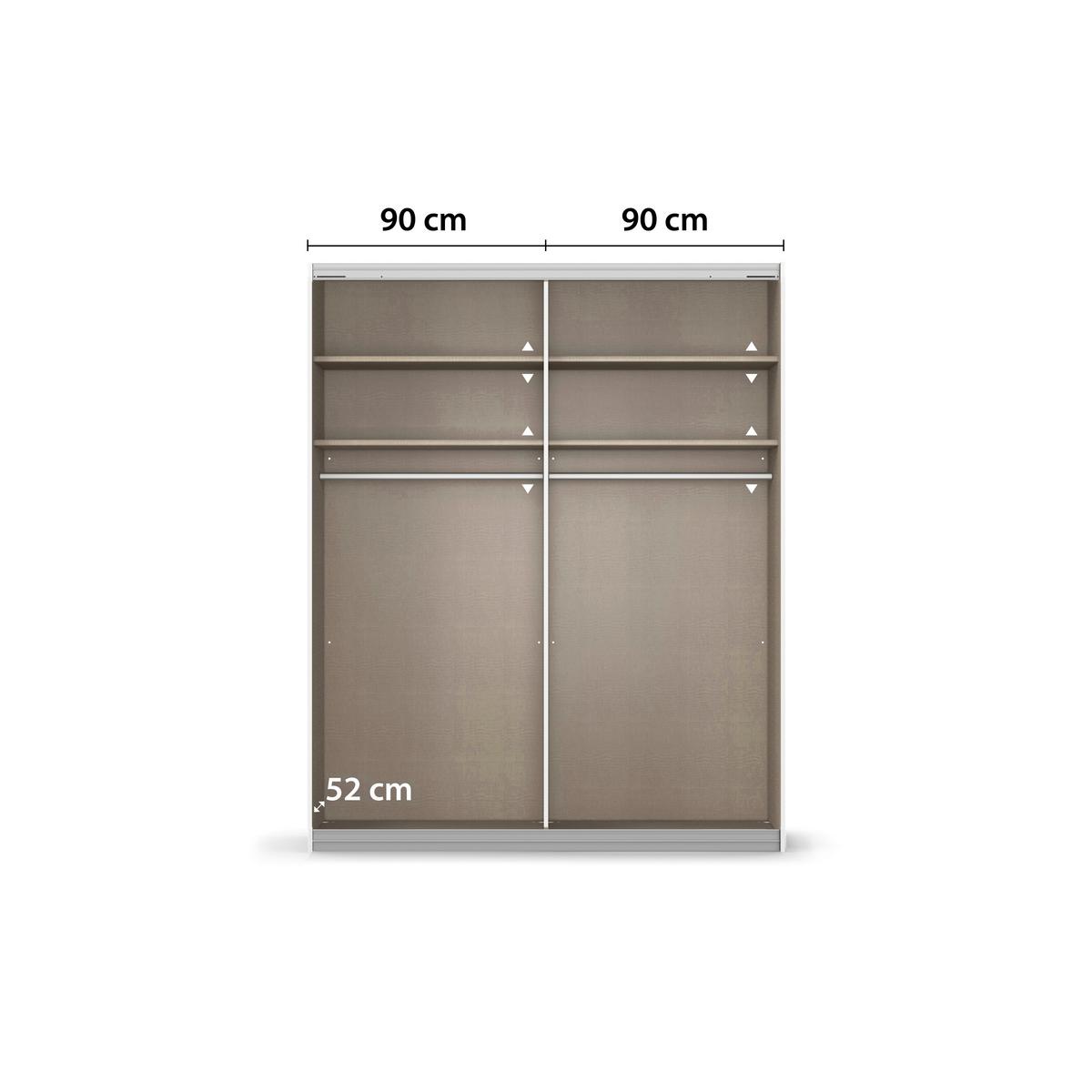 Schwebetürenschrank Feldkirch 181cm Champagner/Eiche Artisan - Champagner/Eiche Artisan, Trend, Holzwerkstoff (181/229/61cm) - Luca Bessoni