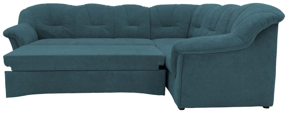Ecksofa mit Schlaffunktion Papenburg Petrol - Petrol/Schwarz, KONVENTIONELL, Textil (243/192cm) - MID.YOU