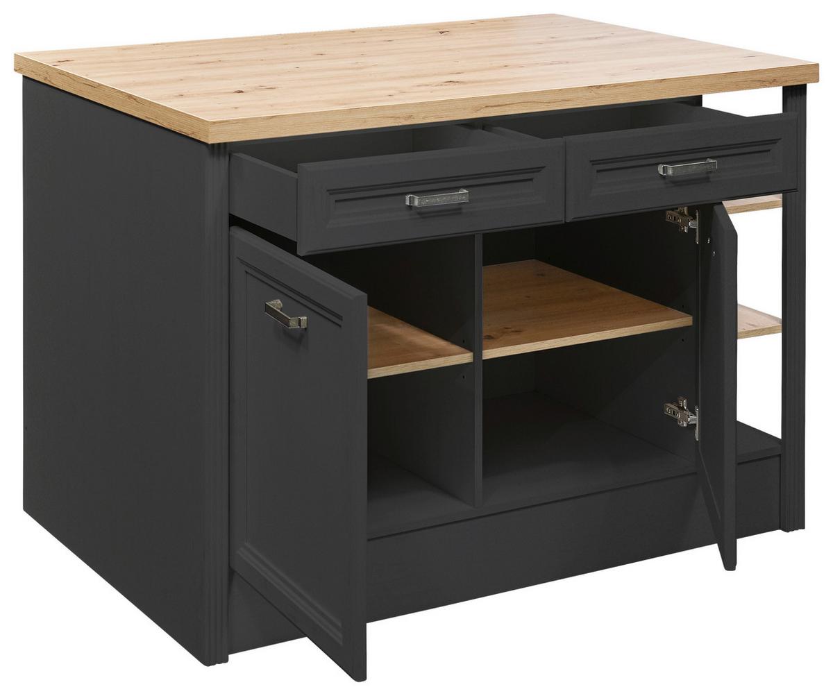 Konyhasziget Jasmin - Artisan tölgy/antracit, Modern, faalapú anyag (130/91/90cm)