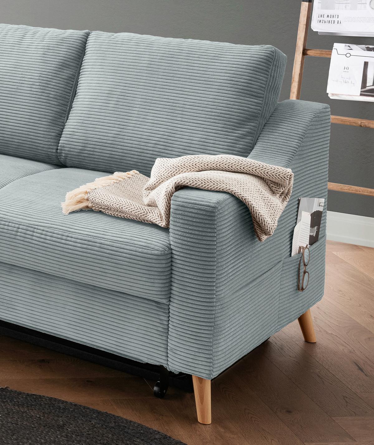 Ecksofa Valentina Hellblau S: 200x230 Cm - Naturfarben/Hellblau, MODERN, Textil (200/230cm) - Livetastic