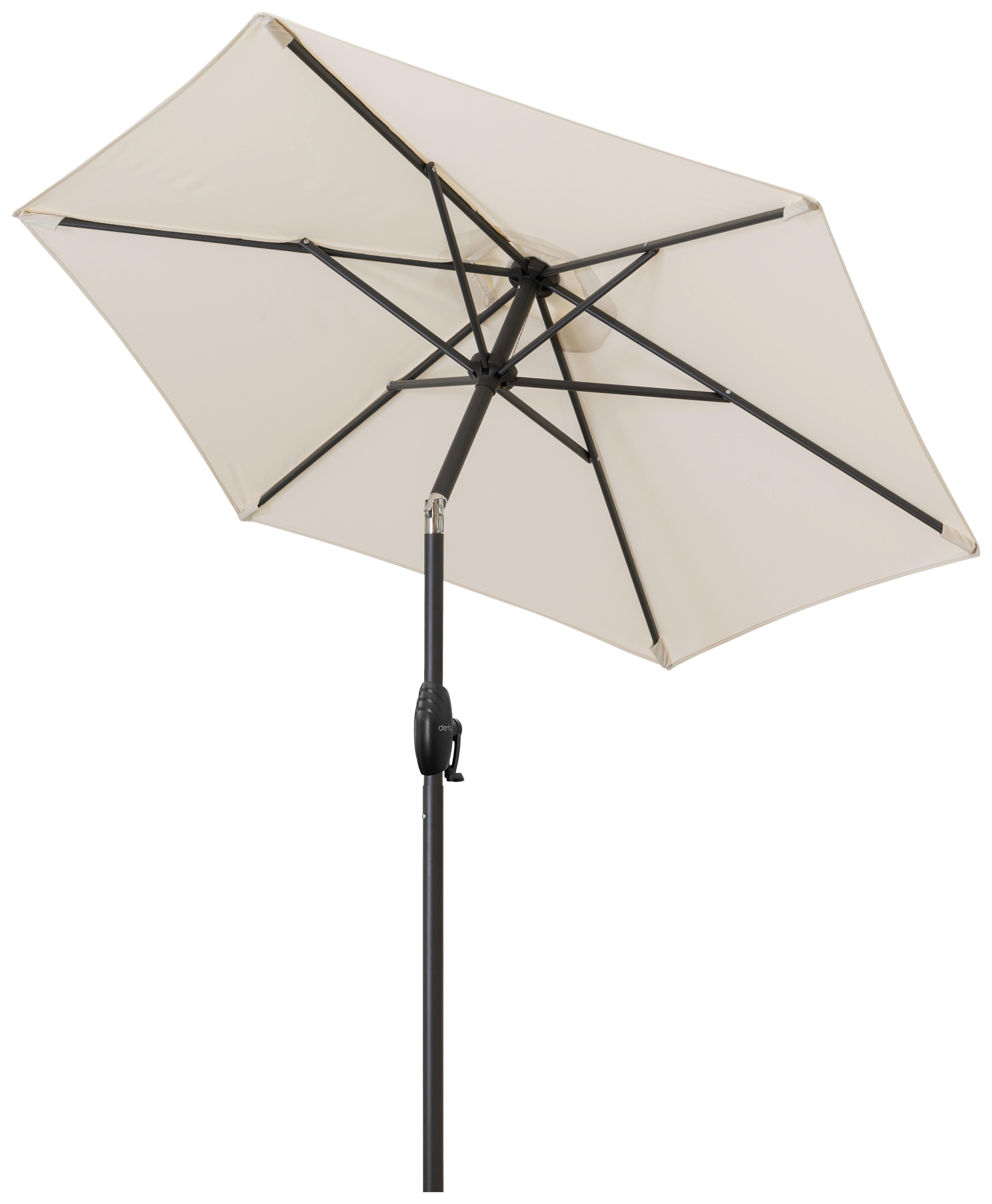 Sonnenschirm Doppler DM: 182 cm H: 210 cm Naturfarben - Anthrazit/Naturfarben, Basics, Textil/Metall (182/210cm) - Doppler