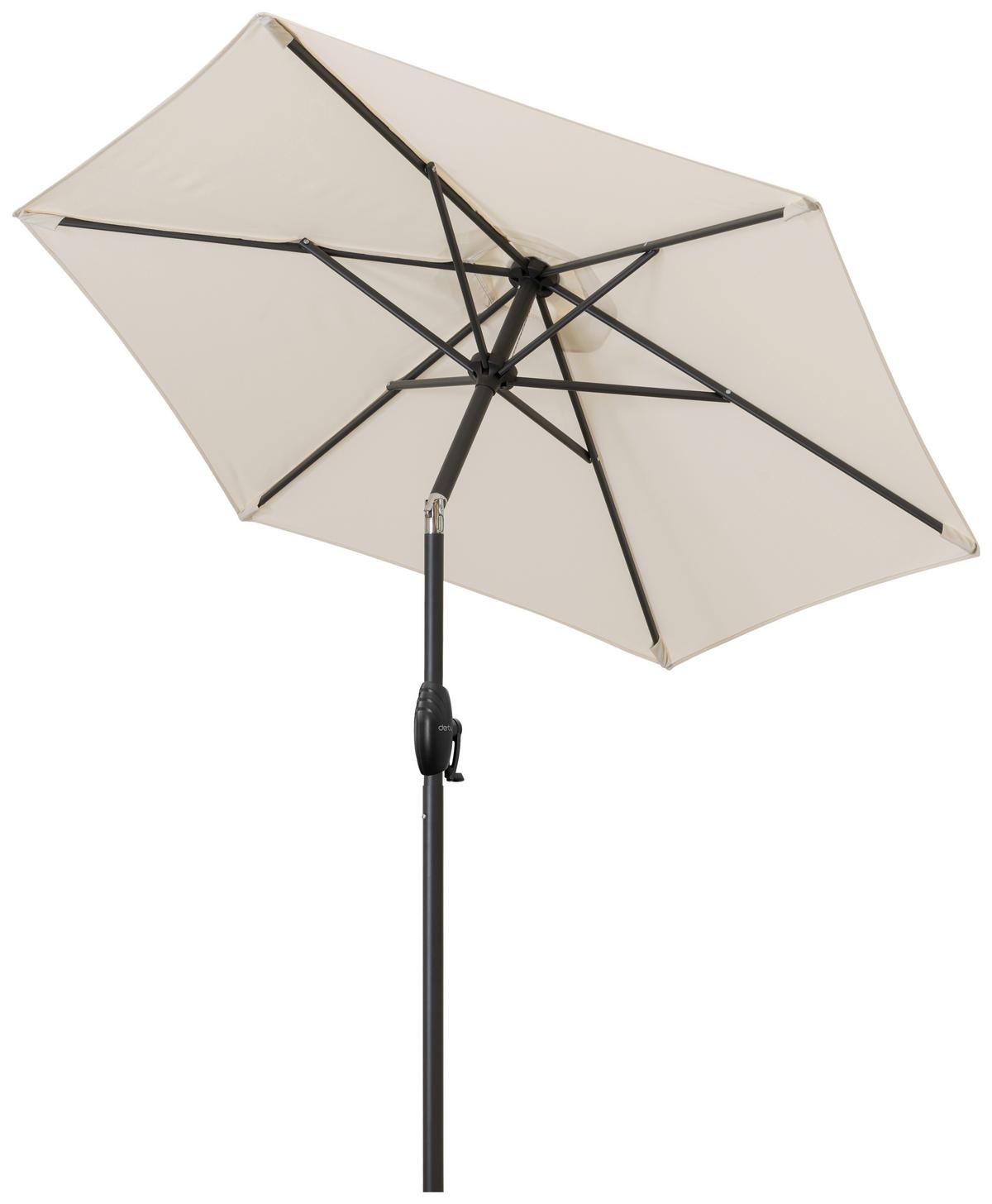 Sonnenschirm Doppler Dm: 182 Cm H: 210 Cm Naturfarben - Anthrazit/Naturfarben, Basics, Textil/Metall (182/210cm) - Doppler