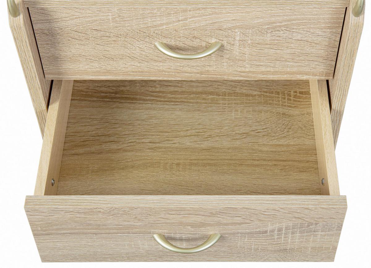 Rollcontainer Eiche Dekor Novi BxHxT 40x36x65 cm - Sonoma Eiche, Basics, Holzwerkstoff/Kunststoff (40/36/65cm) - MID.YOU
