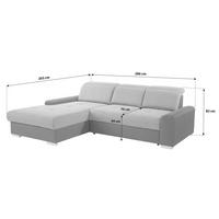 Ecksofa mit Bettfunktion Malaga new Chenille grün - Schwarz/Grün, KONVENTIONELL, Textil (203/286cm) - Ondega
