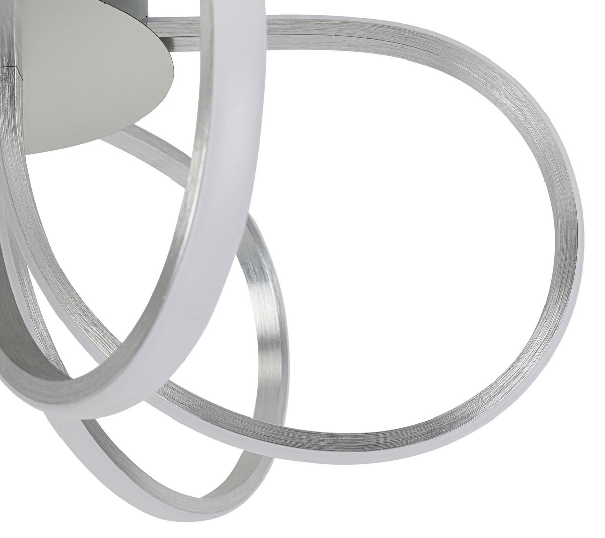 LED-Deckenleuchte Casey - Silberfarben/Nickelfarben, Basics, Kunststoff/Metall (55/22cm) - Luca Bessoni