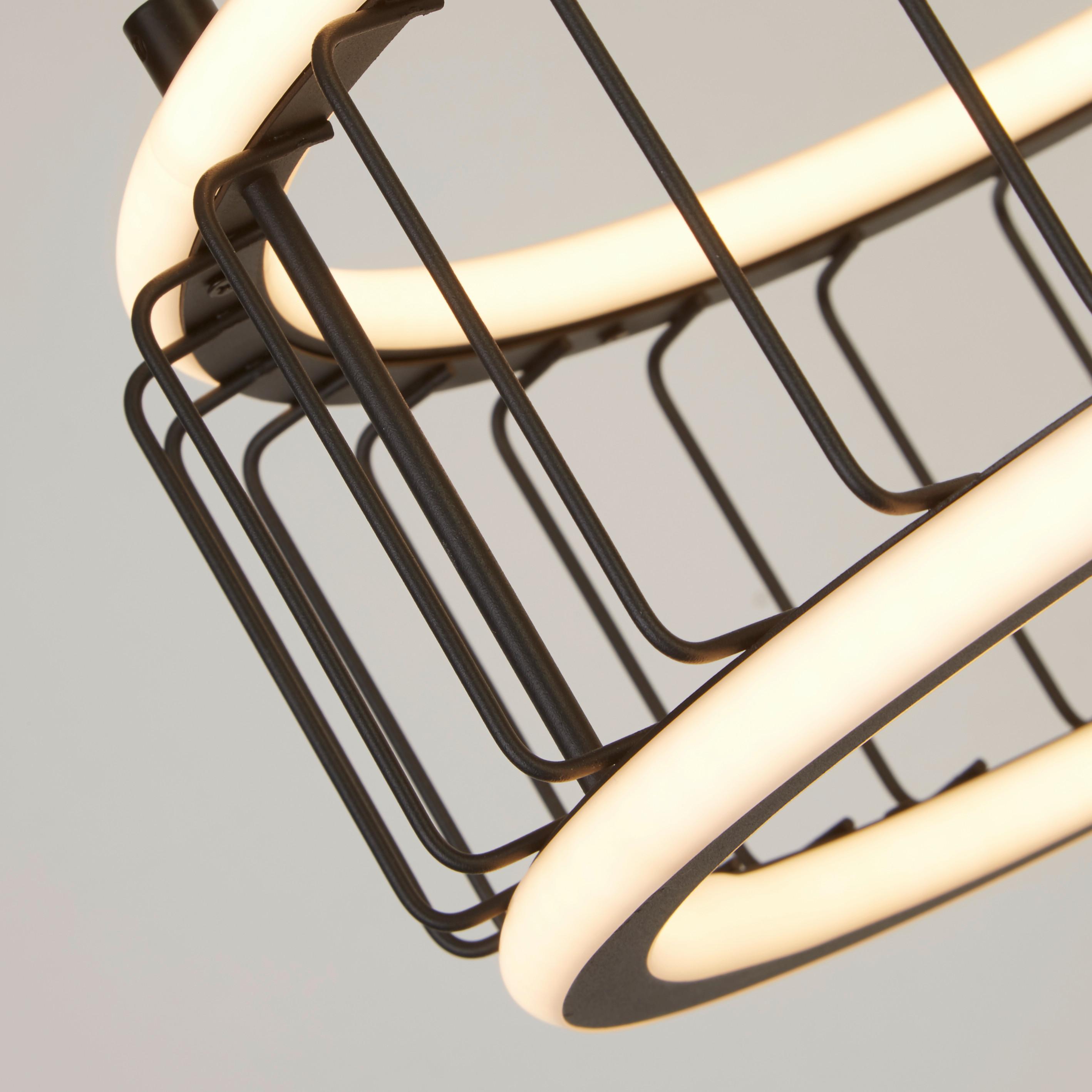 LED-Hängeleuchte Circolo 54213-1bk - Schwarz, Design, Kunststoff/Metall (38/150cm)