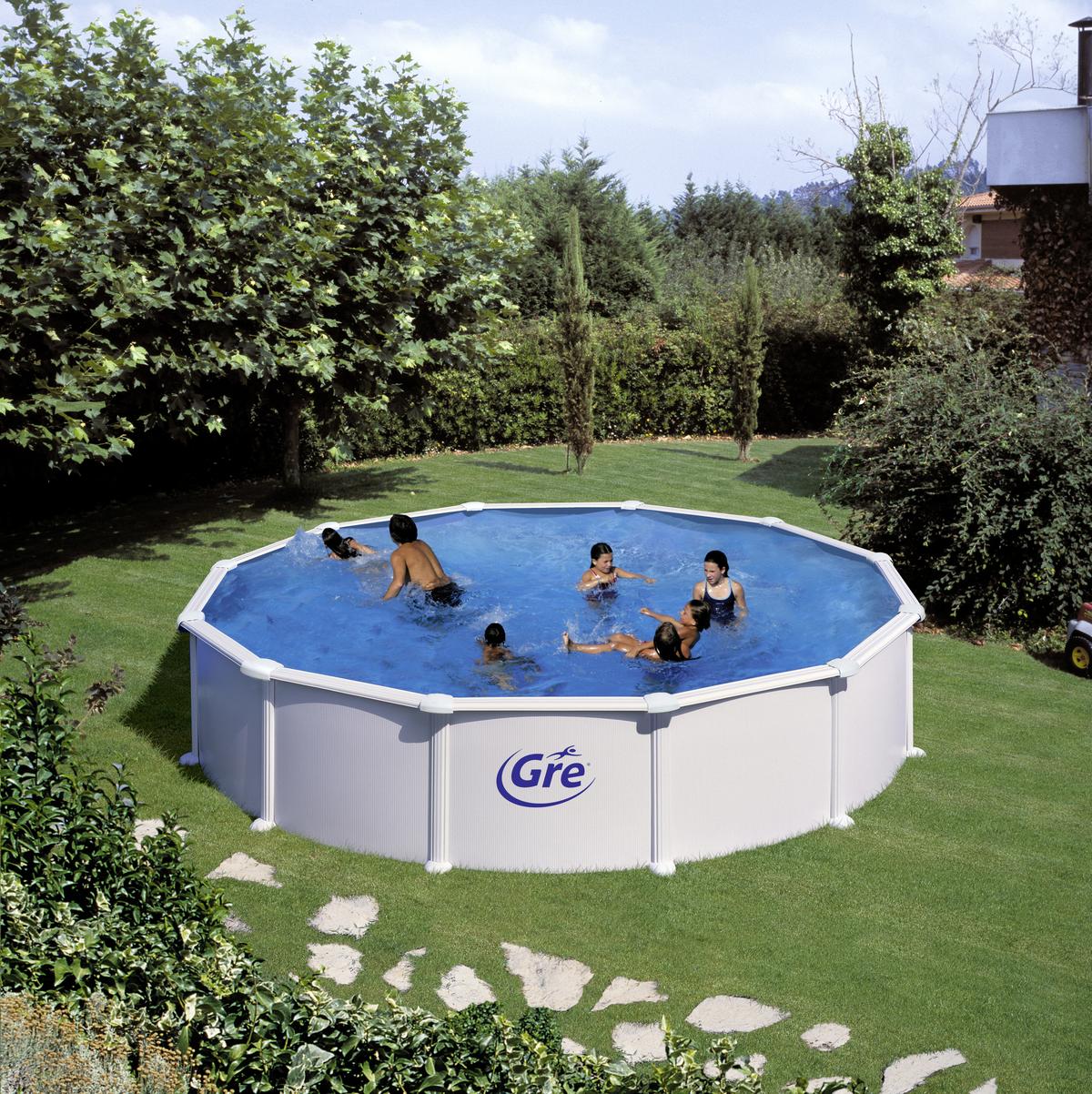 Pool-Set Gre Pool Kitpr558 - Weiß, KONVENTIONELL, Metall (570/132cm) - Gre