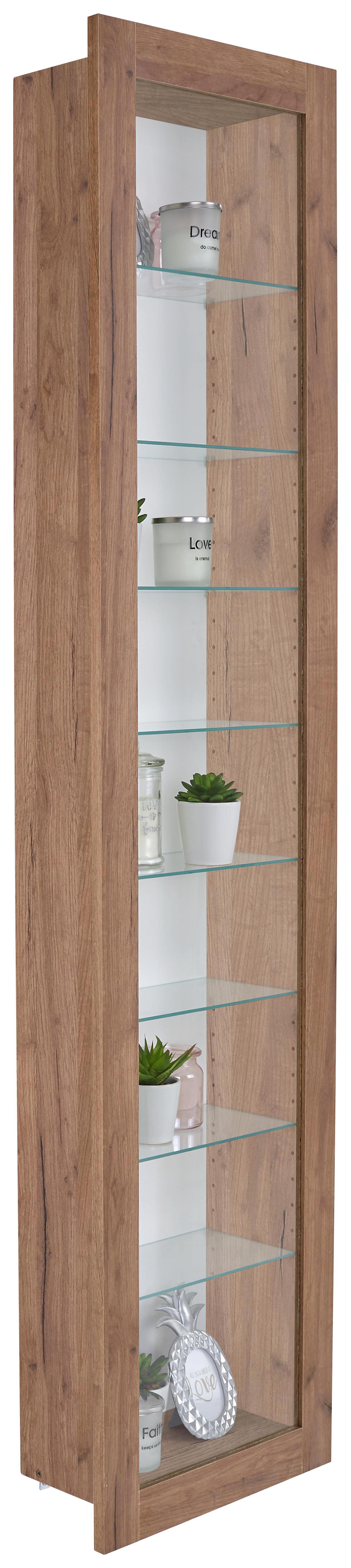 Falivitrin Boni - Tölgyfa/Sötétbarna, modern, Faalapú anyag/Üveg (42/168,5/17cm)