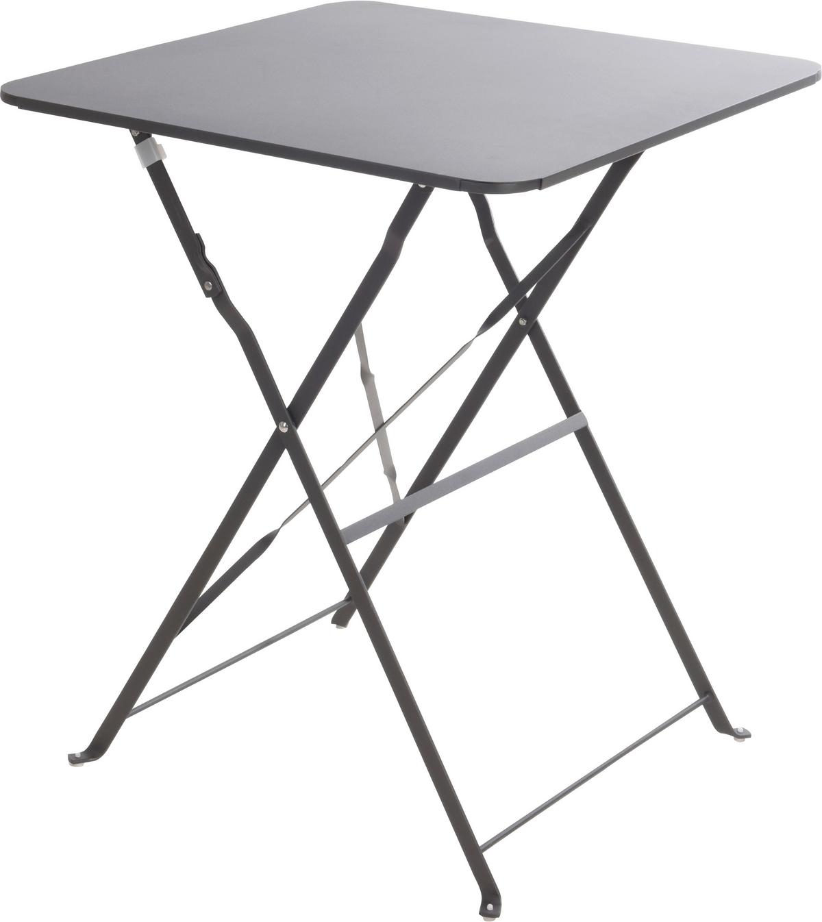 Gartentisch Klappbar Metall L 60 cm - Dunkelgrau, Basics, Metall (60/71cm)