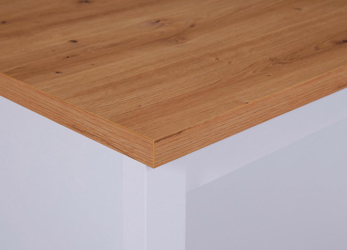 Spodní kuchyňská skříňka SAN SAN - bílá/dub artisan, Romantický / Rustikální, kompozitní dřevo (124/91,5/75cm) - Mömax