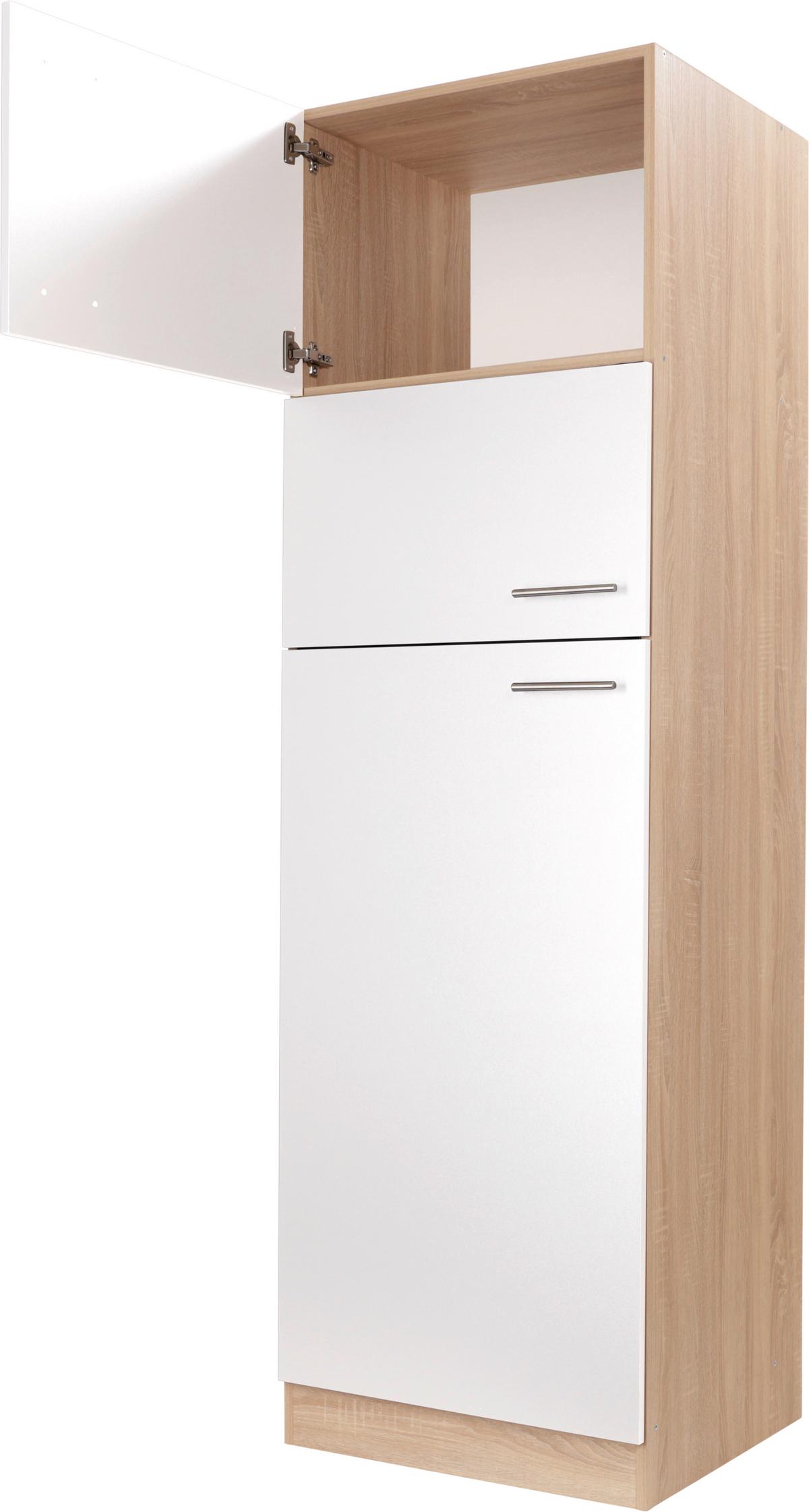 Geräteumbauschrank Merle Weiß, Eiche Dekor B:60cm - Eichefarben/Weiß, Basics, Holzwerkstoff (60/200/60cm) - Respekta