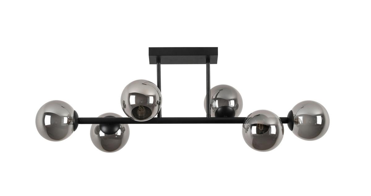 Stropné svietidlo Lisib,Š/V: 85/28cm,čierna - čierna/chrómová, Modern, kov/sklo (85/28/27cm) - Modern Living