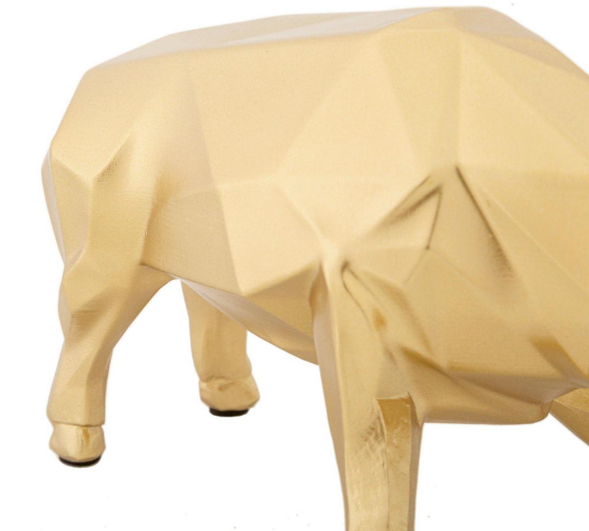 Skulptur Bull Decor Goldfarben, B: 19,5 cm - Goldfarben, Basics, Kunststoff (19.5/10.6/9.9cm)