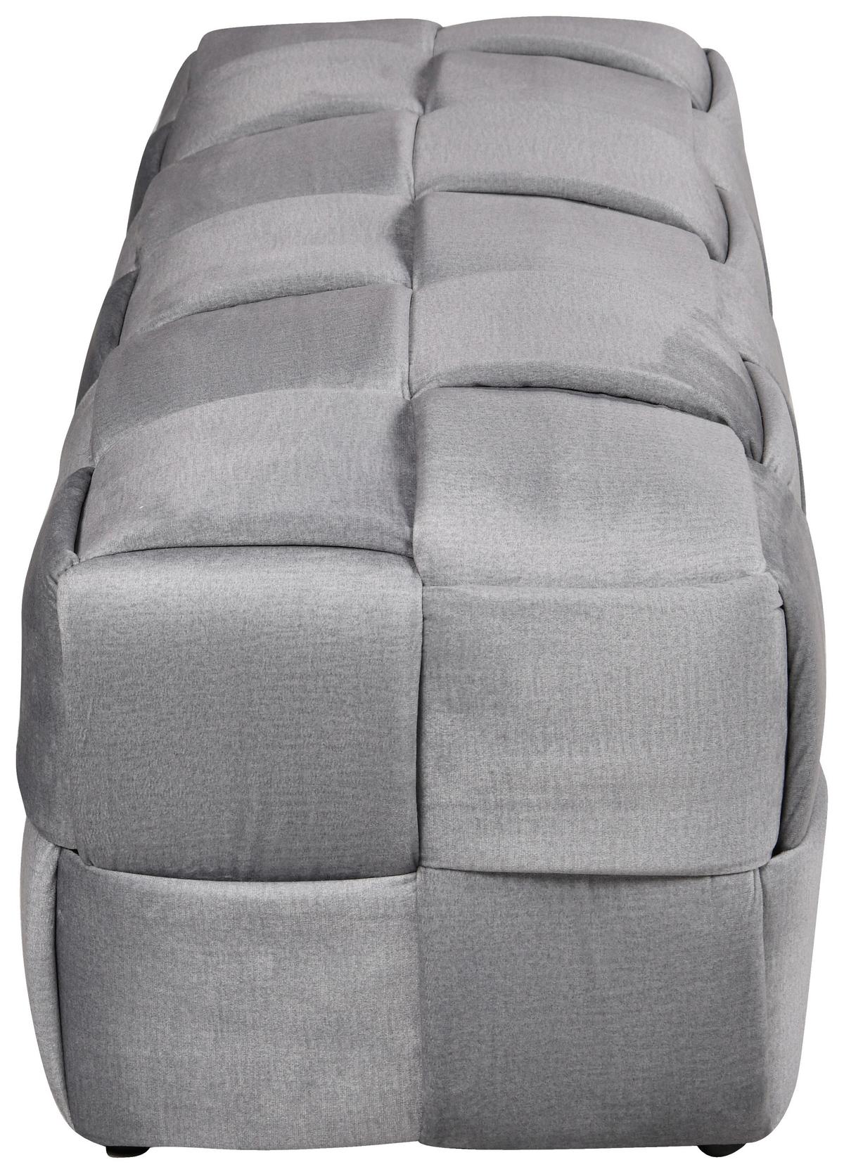 Taburetka ELLIOT, sivý zamat, max. do 120 kg - čierna/sivá, Modern, drevo/textil (124/41/46cm) - Mömax