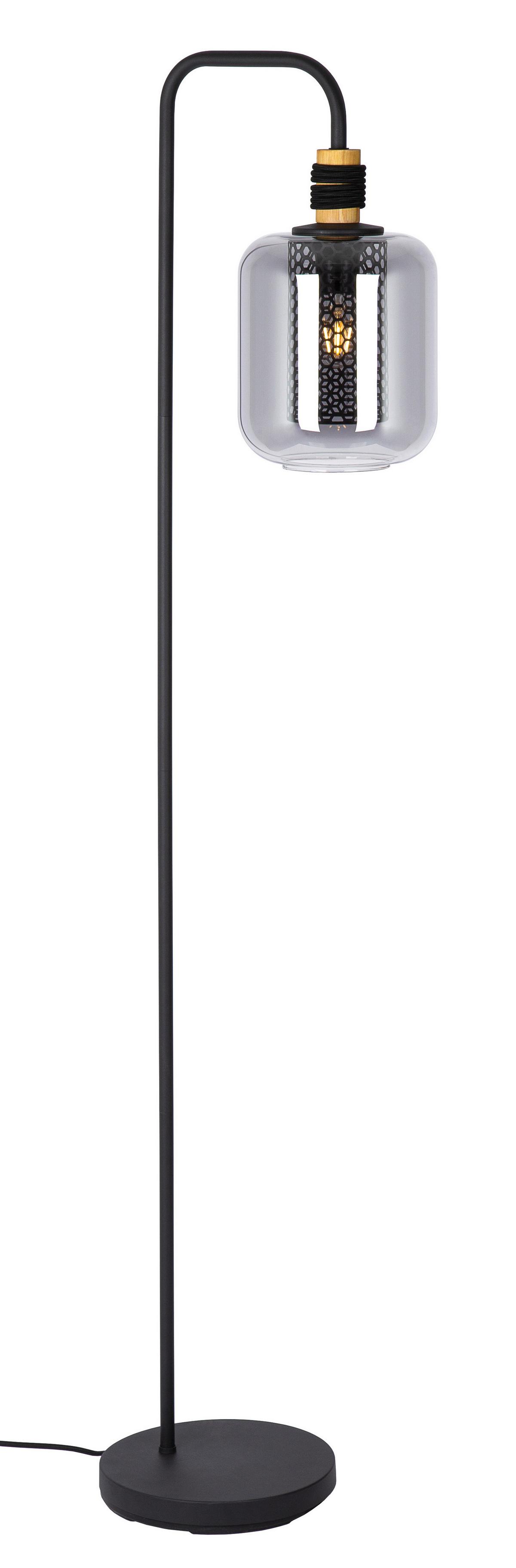 Stehleuchte 40990108 Ando - Schwarz/Grau, Design, Glas/Metall (25/25/150cm) - Globo