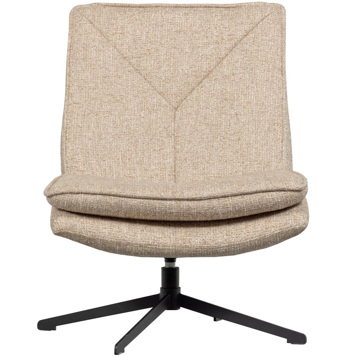 Sessel Milaro Naturfarben B: 75cm - Schwarz/Naturfarben, Design, Textil (75/88/94cm) - Livetastic