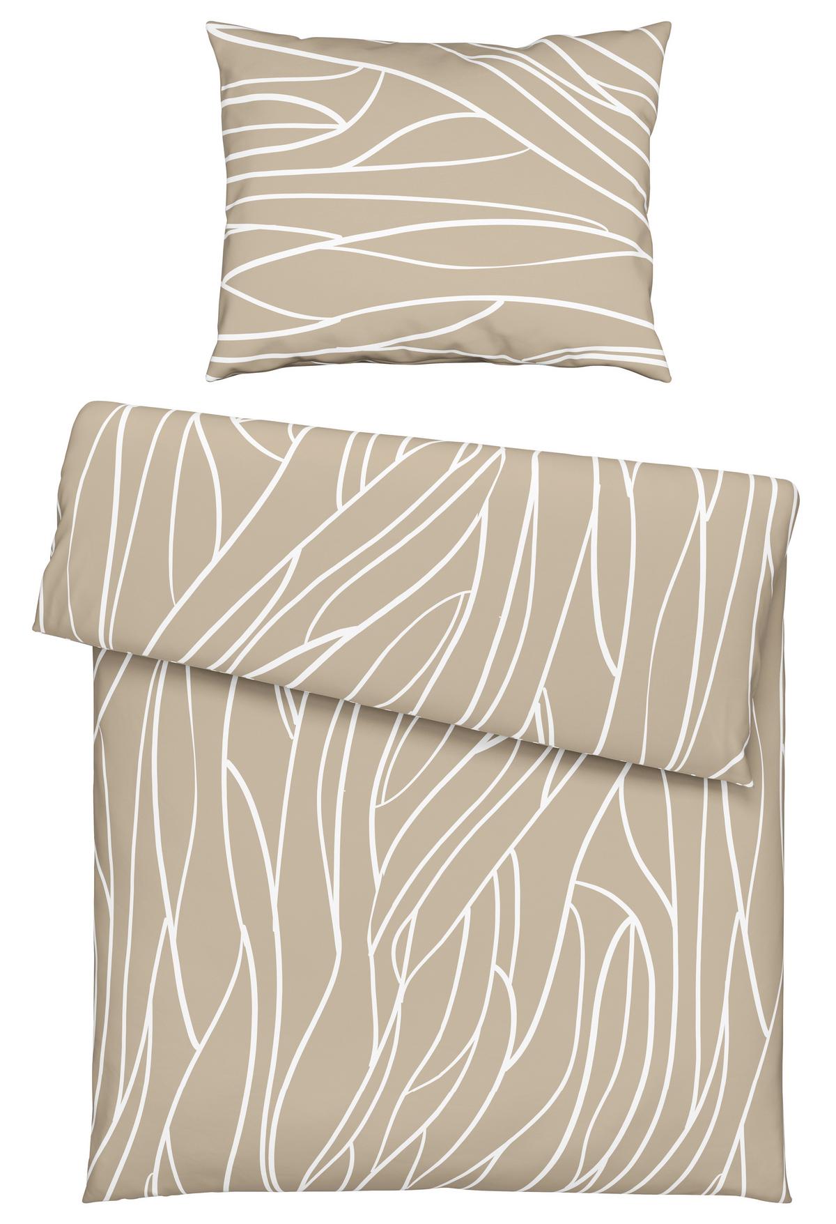 Posteľná bielizeň Juliane, 70/90 140/200cm - svetlohnedá, Konventionell, textil (140/200cm) - Mömax