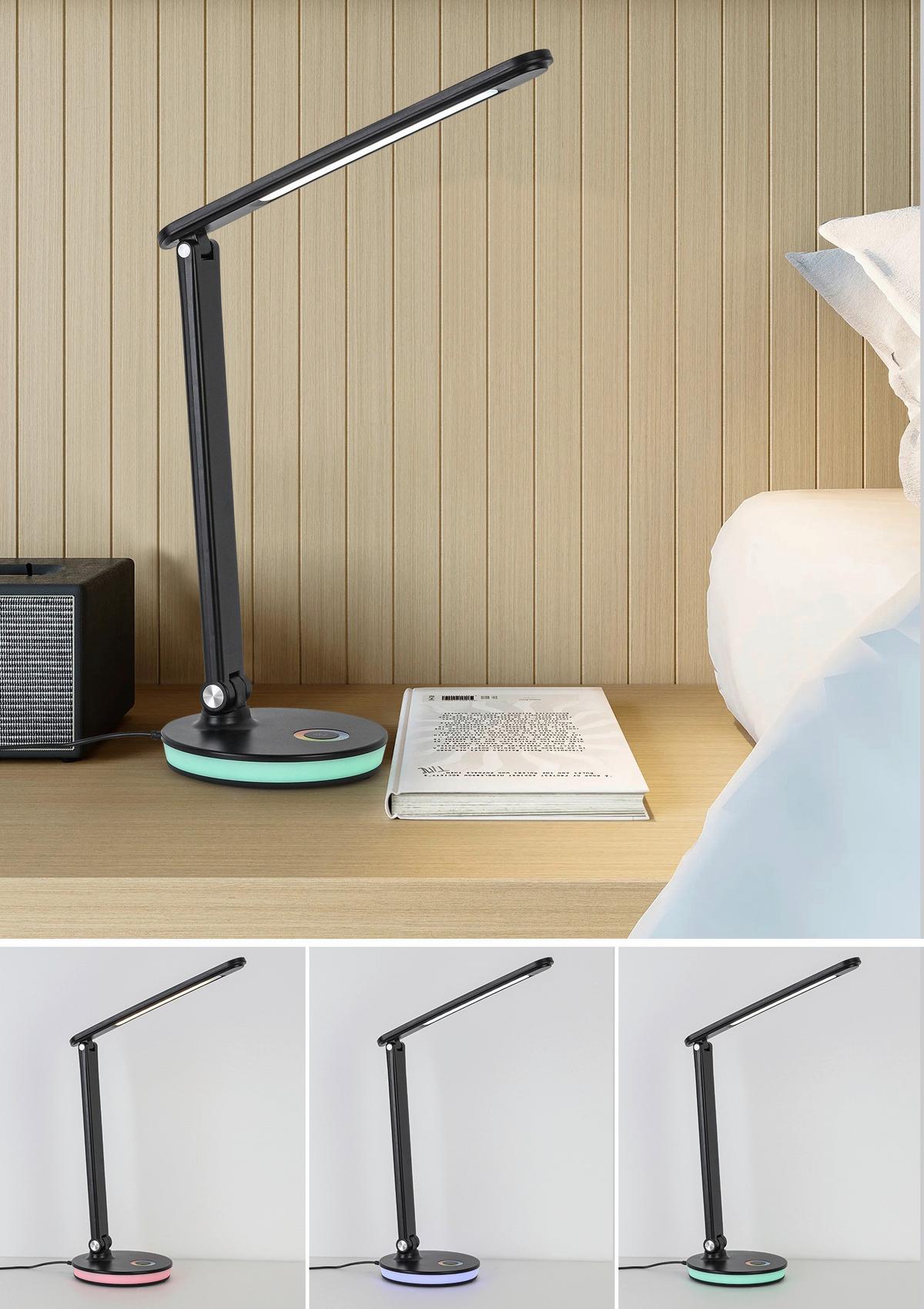 LED-Schreibtischleuchte Luana - Chromfarben/Anthrazit, MODERN, Kunststoff (33/16,5/40cm) - Luca Bessoni