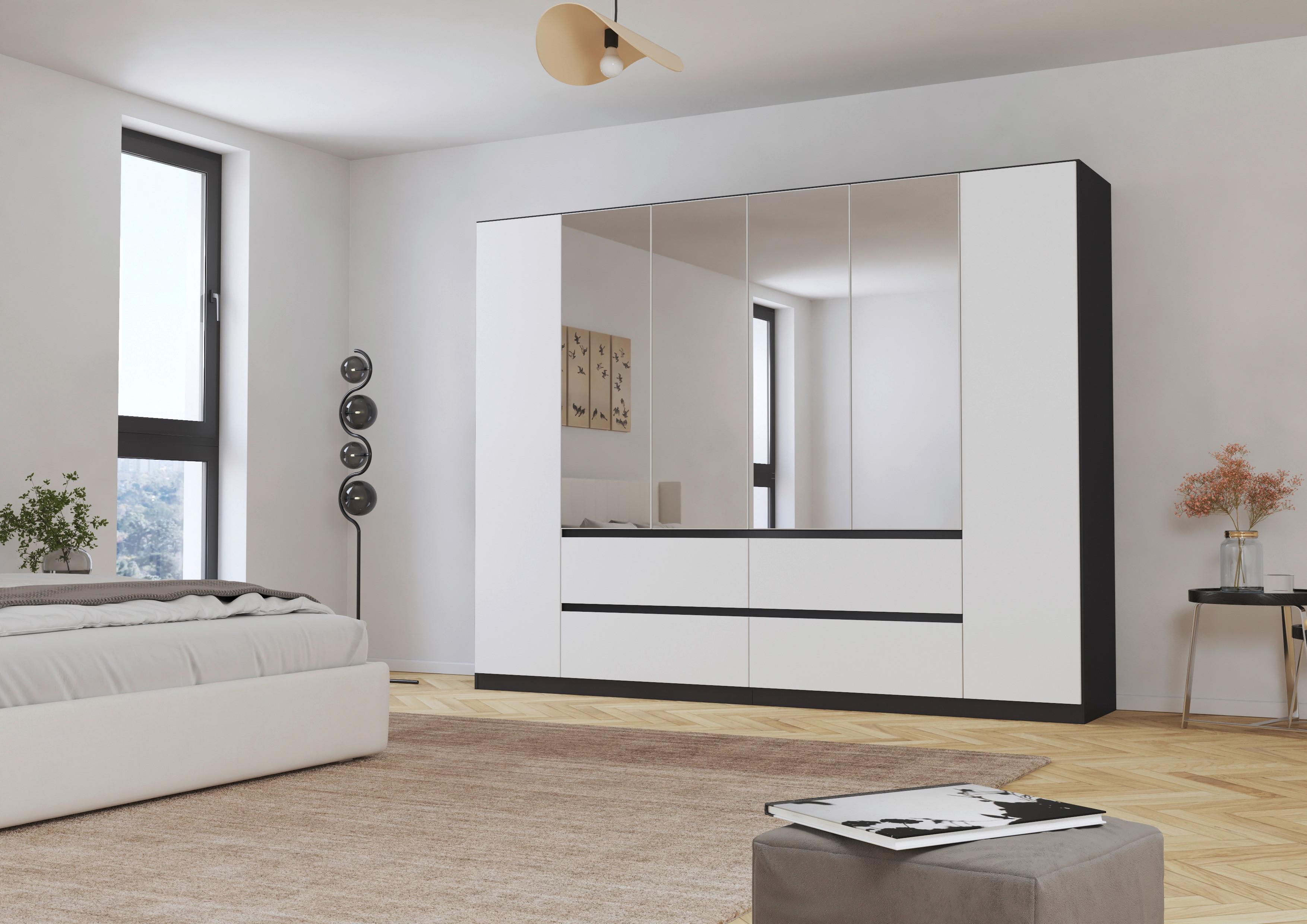 Drehtürenschrank Mainz Grau/Weiß B: 271 cm - Silberfarben/Weiß, Basics, Holzwerkstoff (271/210/54cm) - Rauch Möbel