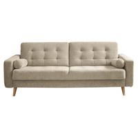 Pohovka s funkcí lůžka FJORD béžová - barvy dubu/pískové barvy, Moderní, dřevo/kompozitní dřevo (222/86/90cm) - MID.YOU