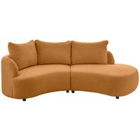 Ecksofa Doppo Goldfarben S: 139x250 cm - Goldfarben/Schwarz, MODERN, Textil (139/250cm) - Livetastic