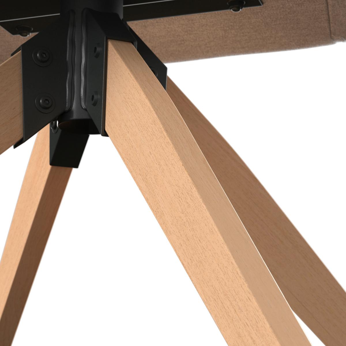 Židle s podrúčkami Adrien, šedobéžová - šedobéžová/přírodní barvy, Moderní, kov/dřevo (60/88/65cm) - Bessagi Home