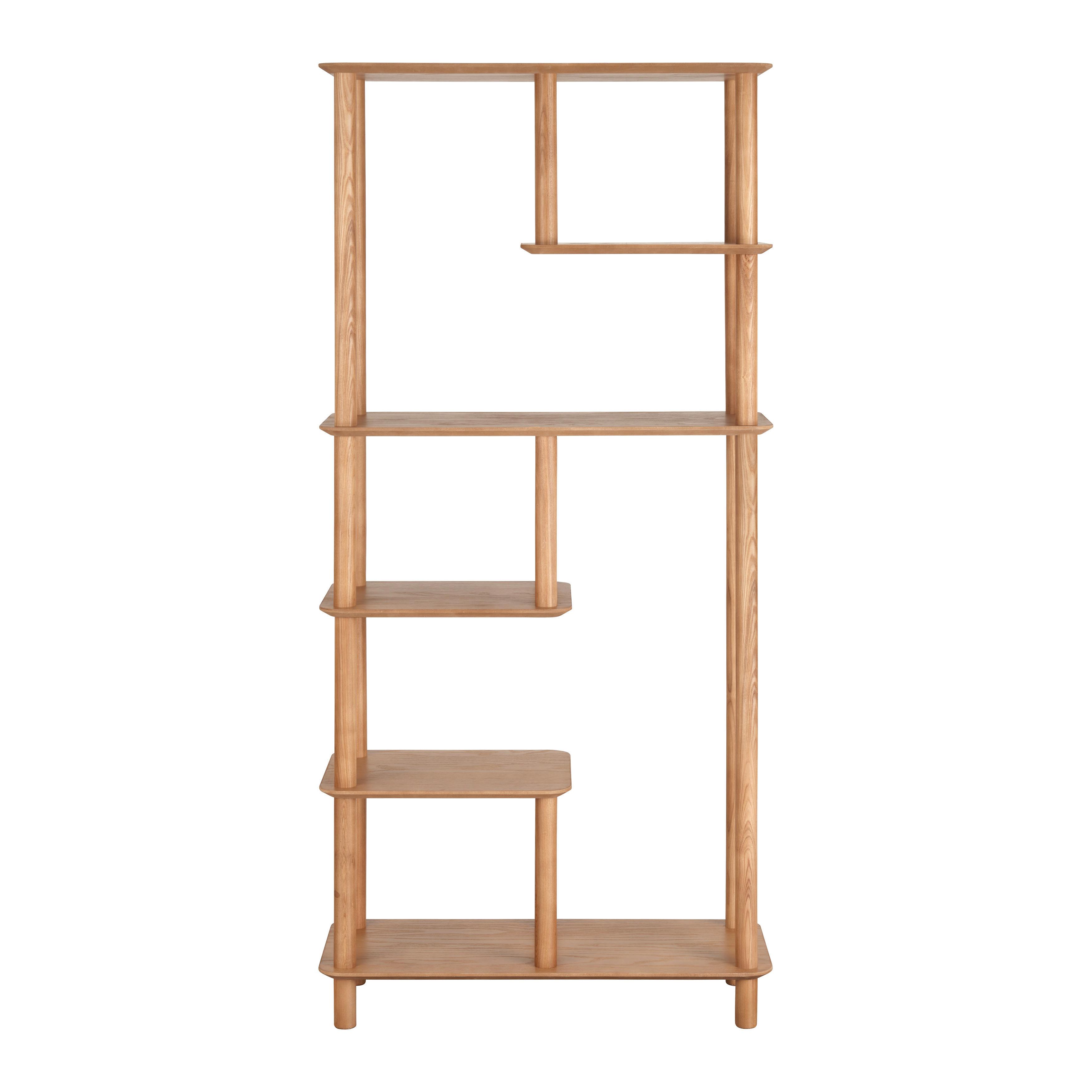 Regál MATS, prírodná farba - prírodná farba, Modern, drevo/kompozitné drevo (70/142/30cm) - Premium Living