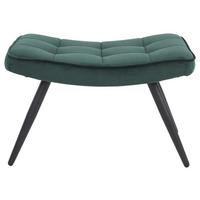 Hocker Uta Samt/metall Grün Sitz Gepolstert H: 39 Cm - Schwarz/Grün, MODERN, Holzwerkstoff/Textil (60/39/41cm) - MID.YOU
