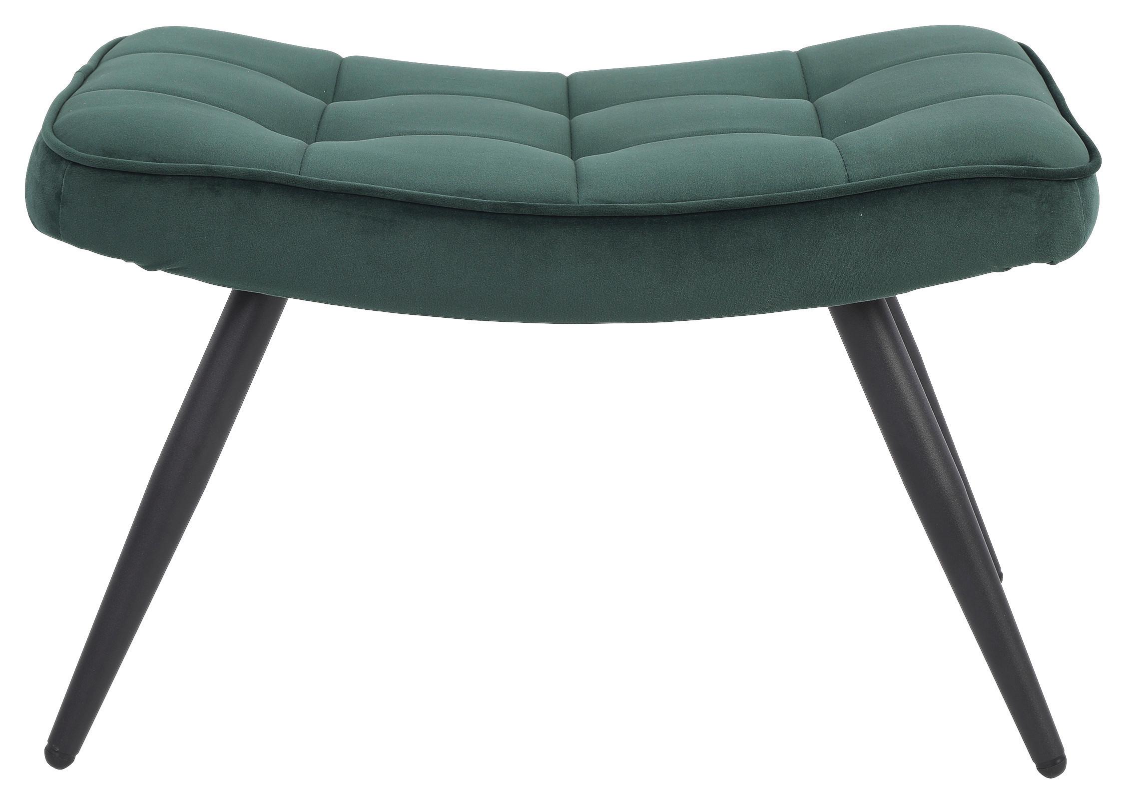 Hocker Uta Samt/metall Grün Sitz Gepolstert H: 39 Cm