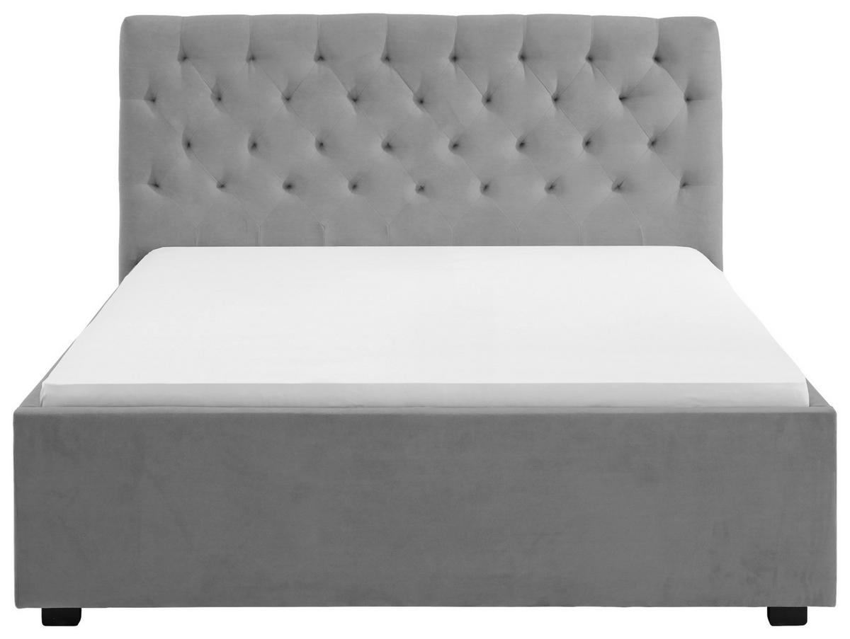 Polsterbett Miami 180x200cm Hellgrau - Hellgrau/Schwarz, Basics, Textil (196/120/212cm) - MID.YOU