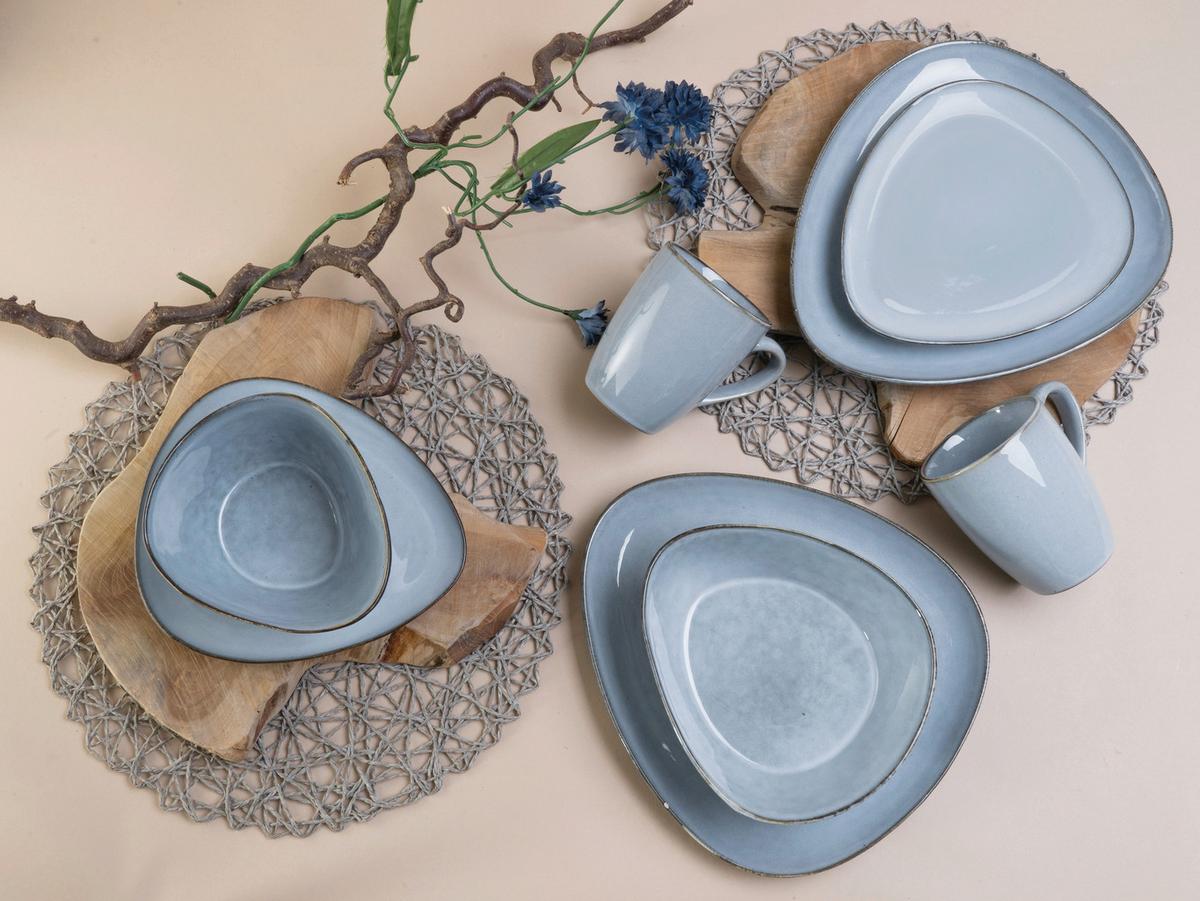 Kombiservice Cloudy 10--Teilig., Pastellblau - Pastellblau, Basics, Keramik - Creatable